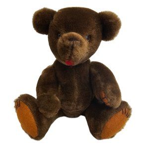 Kent Collectibles Bear Plush Stuffed Animal Jointed Chocolate Brown Vintage 1985